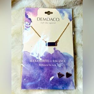 Demdaco Alexandrite stone necklace set birthstone for April New